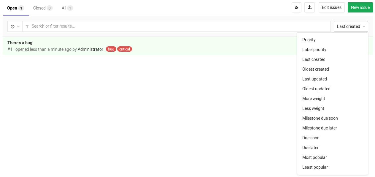 Filter labels by priority